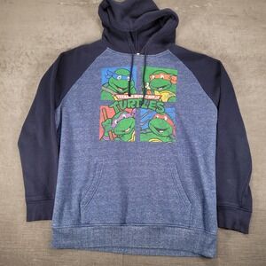 Teenage Mutant Ninja Turtles Hoodie Pullover Graphic Print Blue Size‎ XL